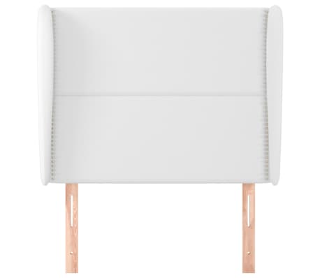 vidaXL Kopfteil mit Ohren Wei&szlig; 93x23x118/128 cm Kunstleder