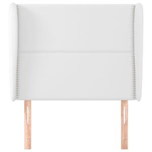 Čelo postele typu ušák bílé 93 x 23 x 118/128 cm umělá kůže - obrázek 3