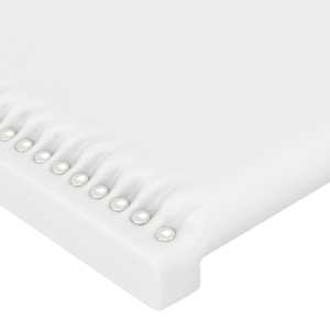 Čelo postele typu ušák bílé 93 x 23 x 118/128 cm umělá kůže - obrázek 5