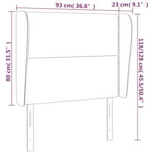 Čelo postele typu ušák bílé 93 x 23 x 118/128 cm umělá kůže - obrázek 9