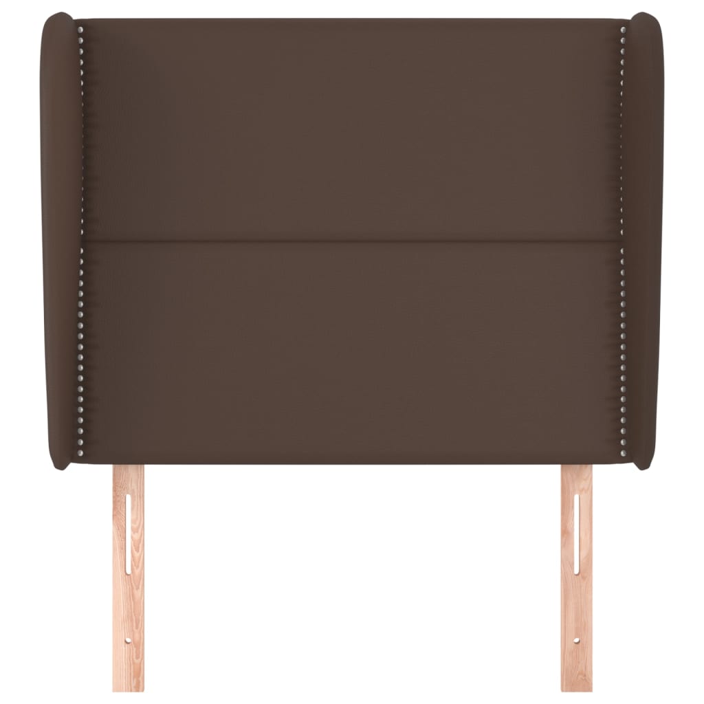 vidaXL Hoofdbord met randen 93x23x118/128 cm kunstleer bruin afbeelding