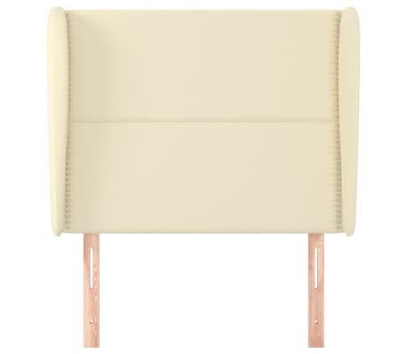 vidaXL Hoofdbord met randen 103x23x118/128 cm kunstleer cr&egrave;mekleurig