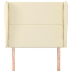 vidaXL Hoofdbord met randen 103x23x118/128 cm kunstleer cr&egrave;mekleurig