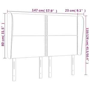 Čelo postele typu ušák černé 147x23x118/128 cm umělá kůže - obrázek 9