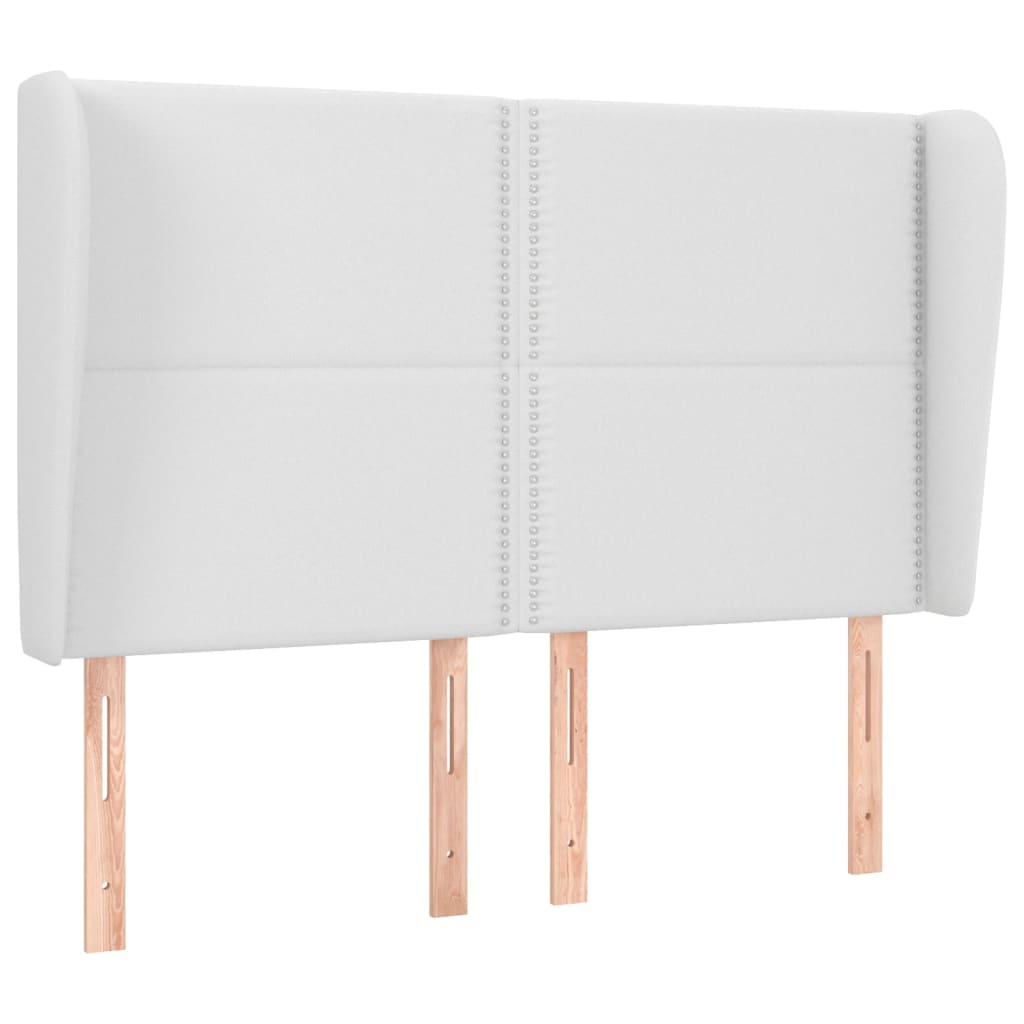 vidaXL Čelo postele typu ušák bílé 147 x 23 x 118/128 cm umělá kůže