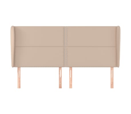 vidaXL Tăblie pat cu aripioare cappuccino 163x23x118/128 cm piele eco