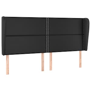 Čelo postele typu ušák černé 183x23x118/128 cm umělá kůže - obrázek 2