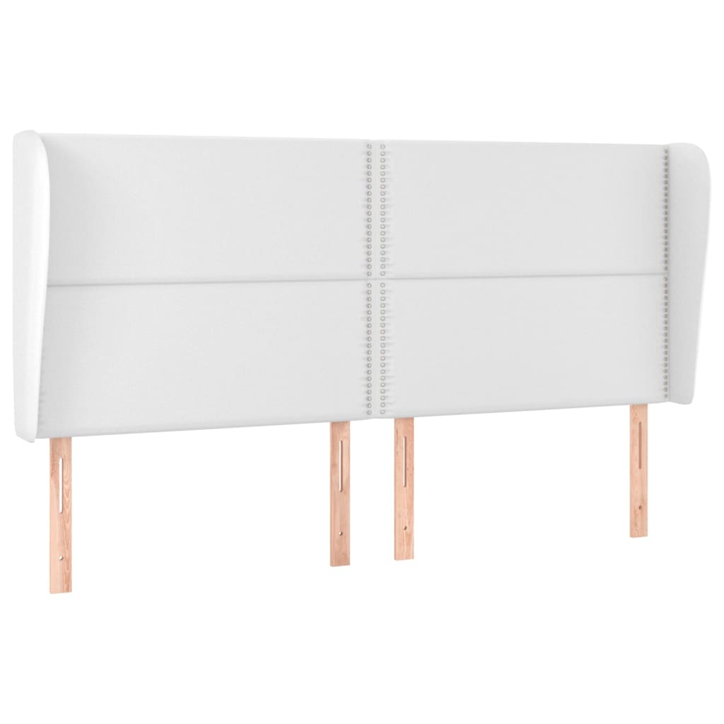vidaXL Čelo postele typu ušák bílá 183x23x118/128 cm umělá kůže