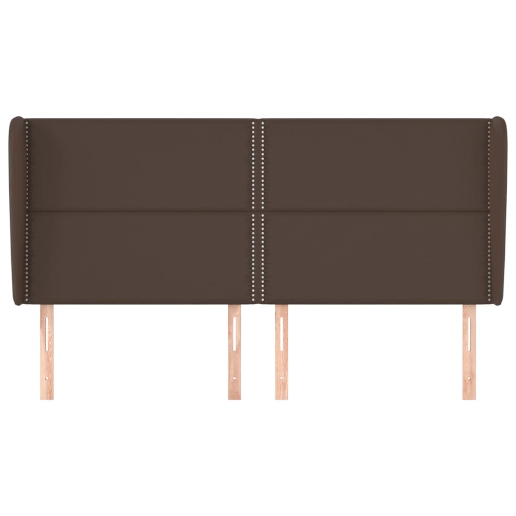 barna műbőr fejtámla szárnyakkal 183x23x118/128 cm