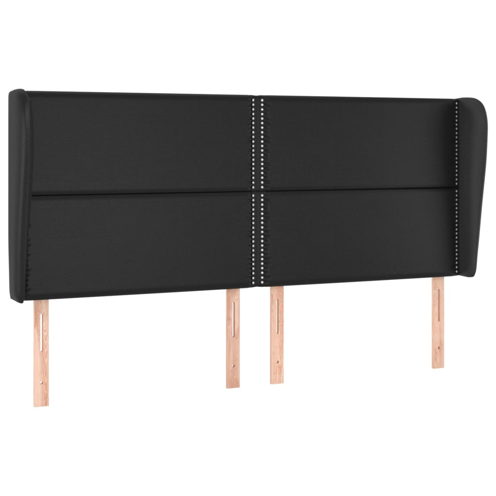 vidaXL Čelo postele typu ušák černé 203x23x118/128 cm umělá kůže