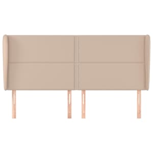 vidaXL Tăblie pat cu aripioare cappuccino 203x23x118/128 cm piele eco