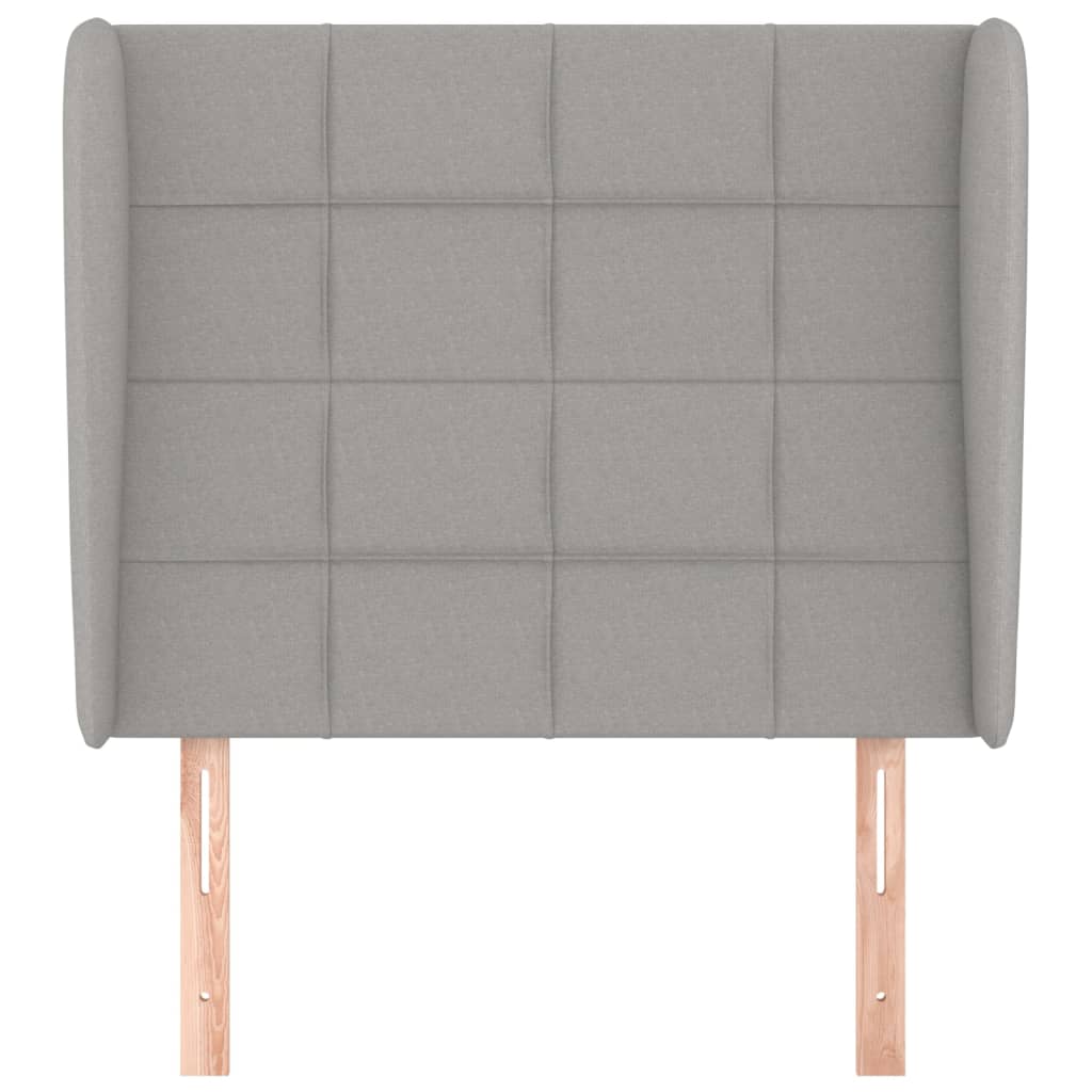 vidaXL Hoofdbord met randen 83x23x118/128 cm stof lichtgrijs afbeelding