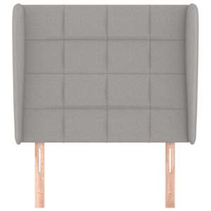 Čelo postele typu ušák světle šedé 83 x 23 x 118/128 cm textil - obrázek 3