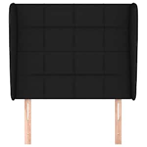 Čelo postele typu ušák černé 83 x 23 x 118/128 cm textil - obrázek 3