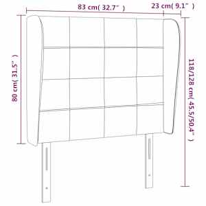 Čelo postele typu ušák tmavě hnědé 83 x 23 x 118/128 cm textil - obrázek 9