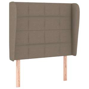 Čelo postele typu ušák taupe 83 x 23 x 118/128 cm textil - obrázek 2