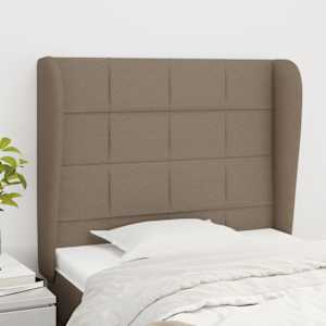 Čelo postele typu ušák taupe 83 x 23 x 118/128 cm textil - obrázek 1
