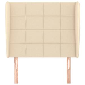 Čelo postele typu ušák krémové 83 x 23 x 118/128 cm textil - obrázek 3