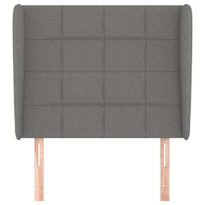 Čelo postele typu ušák tmavě šedé 93x23x118/128 cm textil - obrázek 3