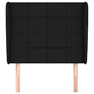 Čelo postele typu ušák černé 93x23x118/128 cm textil - obrázek 3