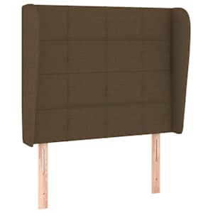 Čelo postele typu ušák tmavě hnědé 93x23x118/128 cm textil - obrázek 2