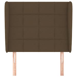 Čelo postele typu ušák tmavě hnědé 93x23x118/128 cm textil - obrázek 3