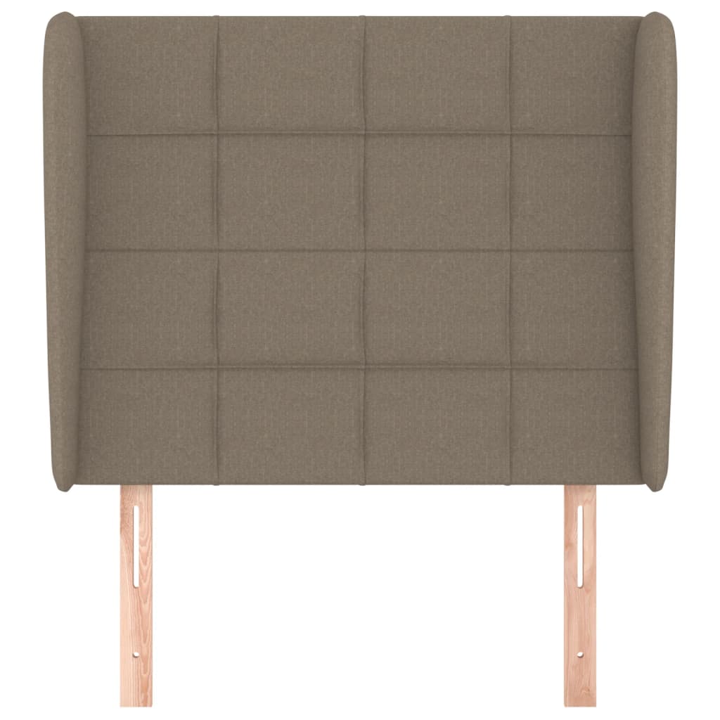 vidaXL Hoofdbord met randen 93x23x118/128 cm stof taupe afbeelding