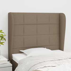 Čelo postele typu ušák taupe 93x23x118/128 cm textil - obrázek 1