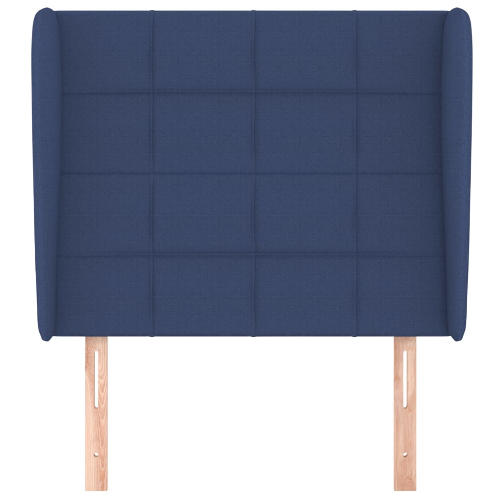 vidaXL Hoofdbord met randen 93x23x118/128 cm stof blauw afbeelding