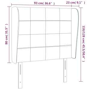 Čelo postele typu ušák modré 93x23x118/128 cm textil - obrázek 9