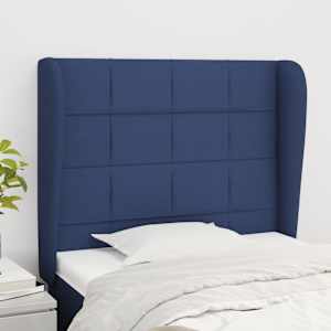Čelo postele typu ušák modré 93x23x118/128 cm textil - obrázek 1