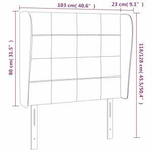 Čelo postele typu ušák světle šedé 103x23x118/128 cm textil - obrázek 9