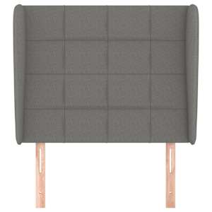 Čelo postele typu ušák tmavě šedé 103x23x118/128 cm textil - obrázek 3