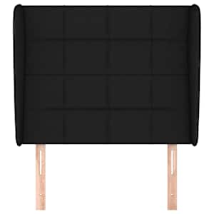 Čelo postele typu ušák černé 103x23x118/128 cm textil - obrázek 3