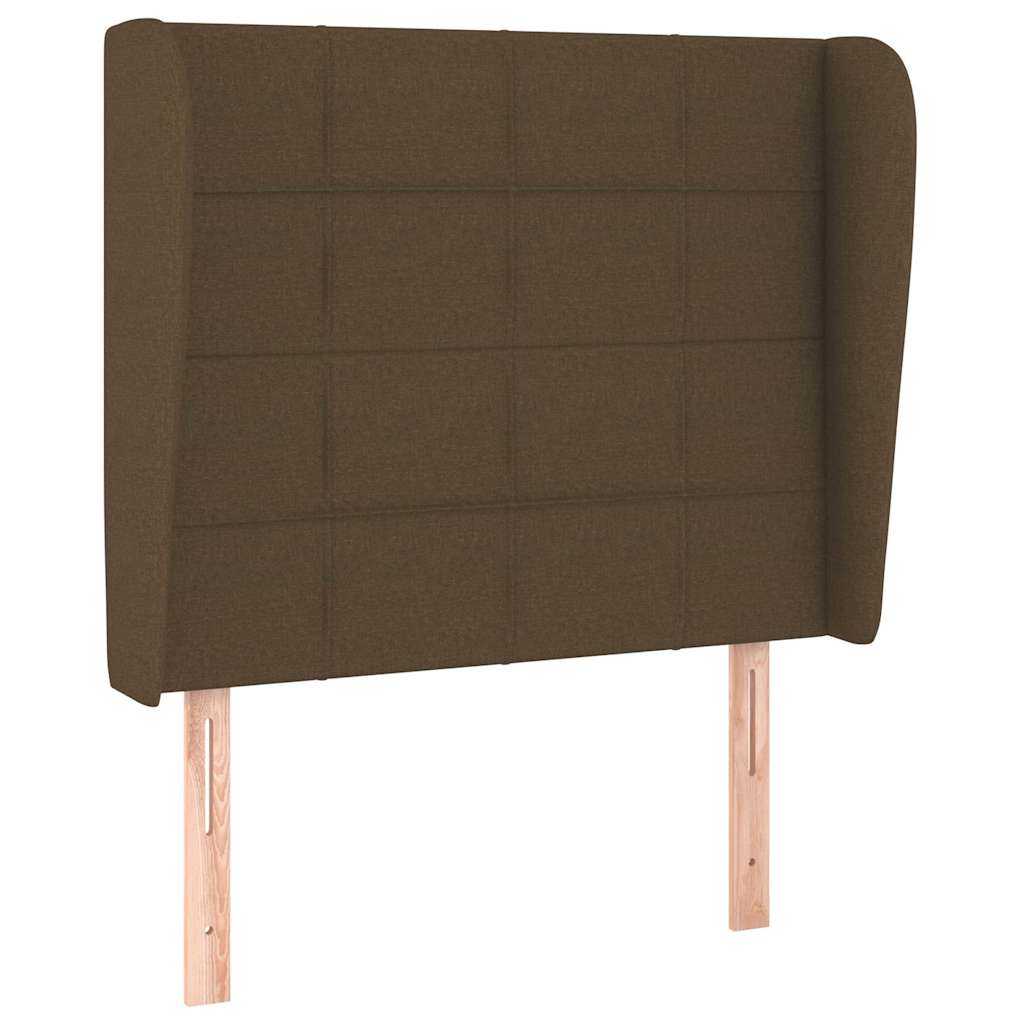 vidaXL Hoofdbord met randen 103x23x118/128 cm stof donkerbruin bruin, foto 3