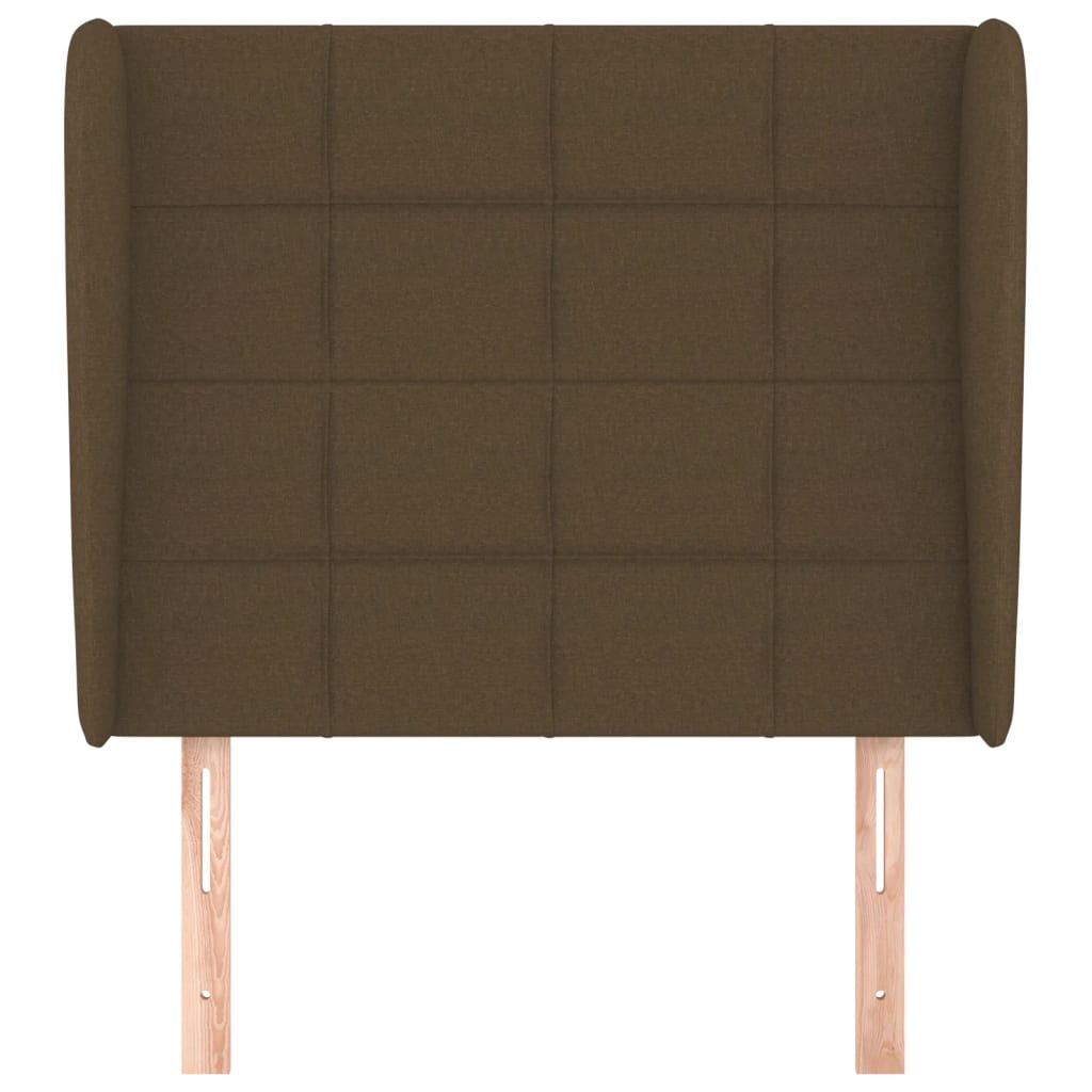 vidaXL Hoofdbord met randen 103x23x118/128 cm stof donkerbruin afbeelding