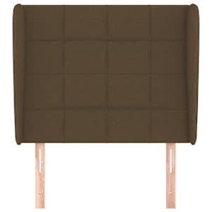 Čelo postele typu ušák tmavě hnědé 103x23x118/128 cm textil - obrázek 3