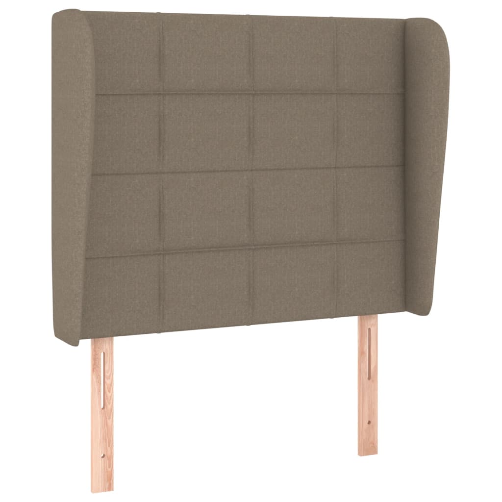 vidaXL Čelo postele typu ušák taupe 103x23x118/128 cm textil