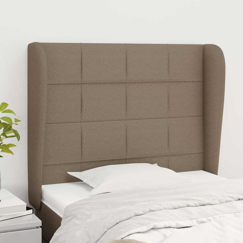 Sengegavl Med Kanter Stof - Gråbrun / 103 X 23 x 118/128 cm