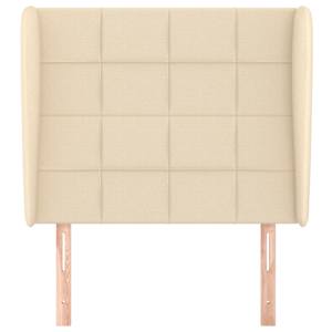 Čelo postele typu ušák krémové 103x23x118/128 cm textil - obrázek 3