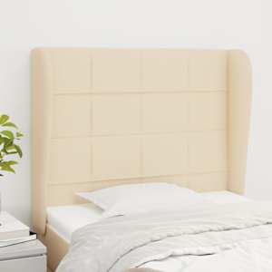 Čelo postele typu ušák krémové 103x23x118/128 cm textil - obrázek 1
