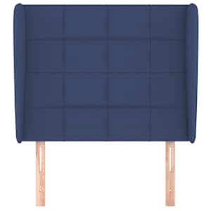 Čelo postele typu ušák modré 103x23x118/128 cm textil - obrázek 3