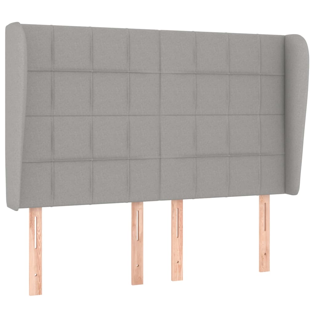 vidaXL Čelo postele typu ušák světle šedé 147x23x118/128 cm textil