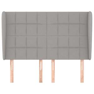 Čelo postele typu ušák světle šedé 147x23x118/128 cm textil - obrázek 3