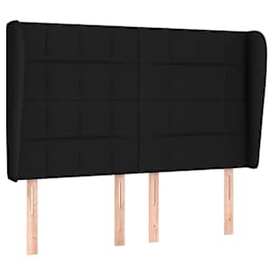 Čelo postele typu ušák černé 147x23x118/128 cm textil - obrázek 2