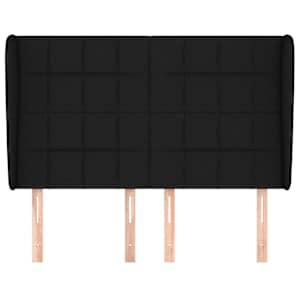 Čelo postele typu ušák černé 147x23x118/128 cm textil - obrázek 3