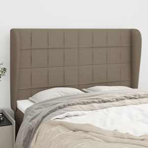 Čelo postele typu ušák taupe 147x23x118/128 cm textil - obrázek 1