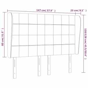 Čelo postele typu ušák krémové 147x23x118/128 cm textil - obrázek 9