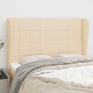 Čelo postele typu ušák krémové 147x23x118/128 cm textil - obrázek 1
