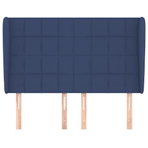 Čelo postele typu ušák modré 147x23x118/128 cm textil - obrázek 3